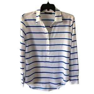 EUC Apt 9 Blue and White Blouse Size XS